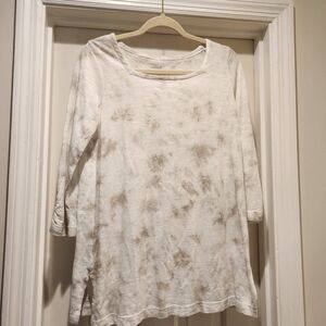 J. Jill Pure Jill cotton square neck tye dye tunic 3/4 sleeve top